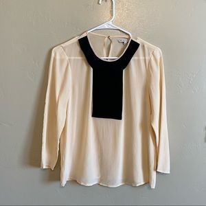 J Crew Broadway & Broome cream blouse w/collar XS